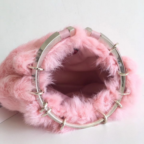 Valentino Garavani Clutch in Mink Fur Pink For Sale