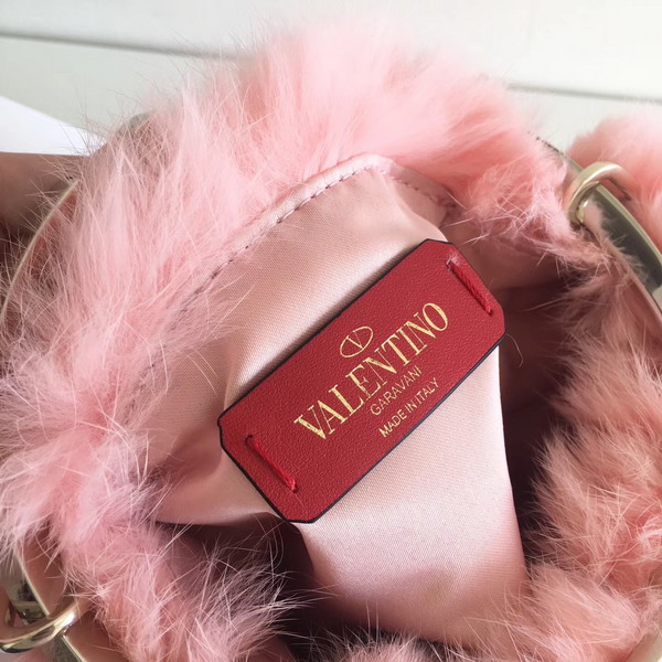 Valentino Garavani Clutch in Mink Fur Pink For Sale