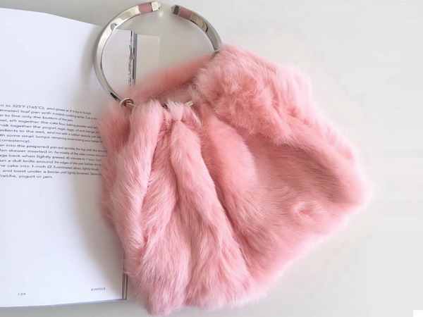 Valentino Garavani Clutch in Mink Fur Pink For Sale