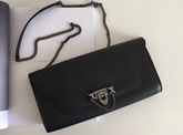 Valentino Garavani Demilune Clutch in Black Soft Full Grain Calfskin Leather with Gun Metal For Sale