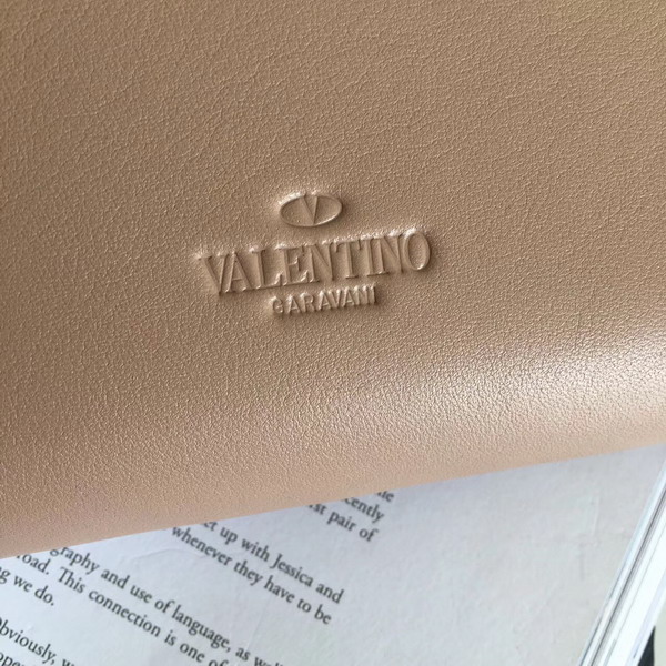 Valentino Garavani Demilune Clutch in Nude Soft Full Grain Calfskin Leather with a Natural Hand and Shiny Finishing For Sale