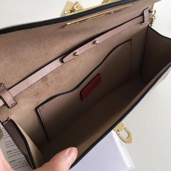 Valentino Garavani Demilune Clutch in Nude Soft Full Grain Calfskin Leather with a Natural Hand and Shiny Finishing For Sale