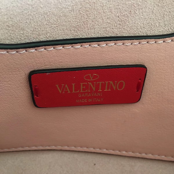 Valentino Garavani Demilune Clutch in Pink Soft Full Grain Calfskin Leather with a Natural Hand and Shiny Finishing For Sale