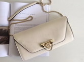 Valentino Garavani Demilune Clutch in White Soft Full Grain Calfskin Leather with a Natural Hand and Shiny Finishing For Sale