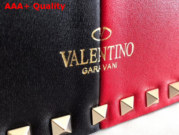 Valentino Garavani Demilune Cross Body Bag in Red and Black Soft Full Grain Calfskin Leather Replica