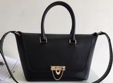 Valentino Garavani Demilune Double Handle Bag in Black Calfskin Leather For Sale