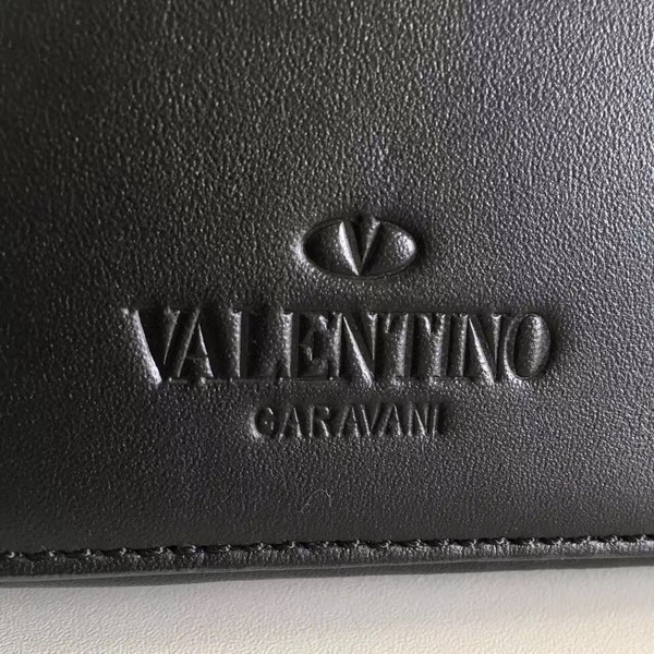 Valentino Garavani Demilune Double Handle Bag in Black Calfskin Leather For Sale