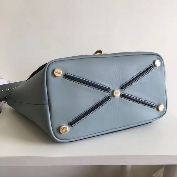 Valentino Garavani Demilune Double Handle Bag in Light Blue Calfskin Leather For Sale