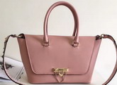 Valentino Garavani Demilune Double Handle Bag in Pink Calfskin Leather For Sale