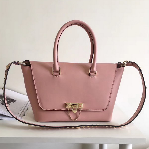 Valentino Garavani Demilune Double Handle Bag in Pink Calfskin Leather For Sale