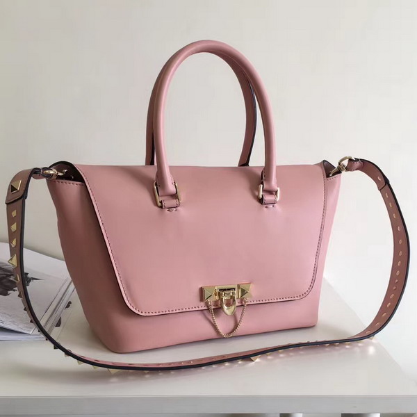 Valentino Garavani Demilune Double Handle Bag in Pink Calfskin Leather For Sale