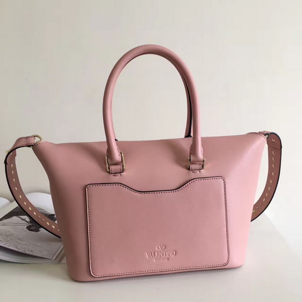 Valentino Garavani Demilune Double Handle Bag in Pink Calfskin Leather For Sale