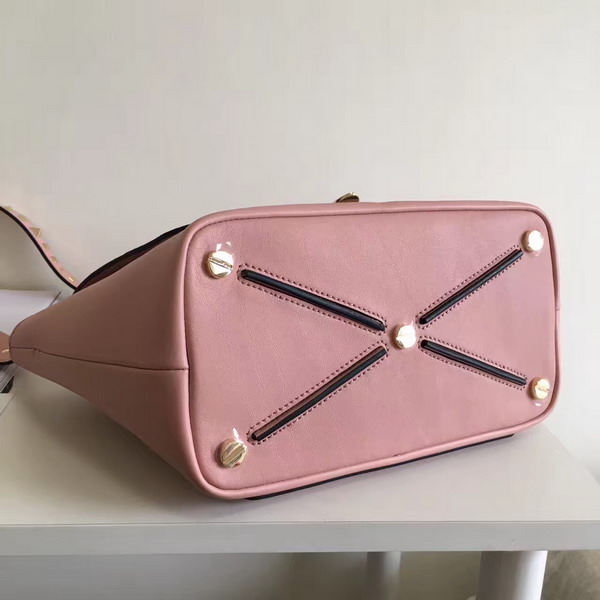 Valentino Garavani Demilune Double Handle Bag in Pink Calfskin Leather For Sale