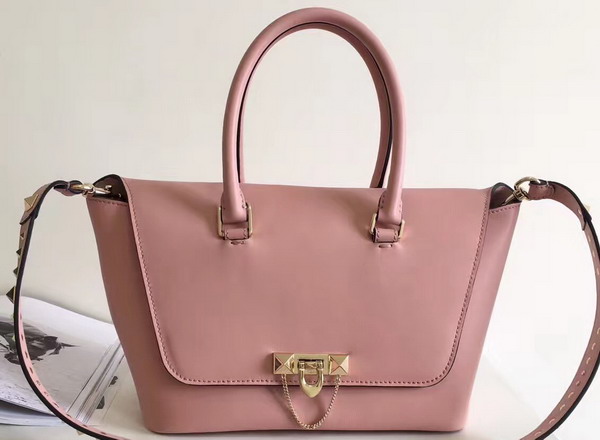 Valentino Garavani Demilune Double Handle Bag in Pink Calfskin Leather For Sale