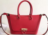 Valentino Garavani Demilune Double Handle Bag in Red Calfskin Leather For Sale