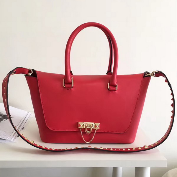 Valentino Garavani Demilune Double Handle Bag in Red Calfskin Leather For Sale