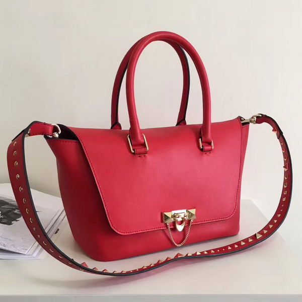 Valentino Garavani Demilune Double Handle Bag in Red Calfskin Leather For Sale