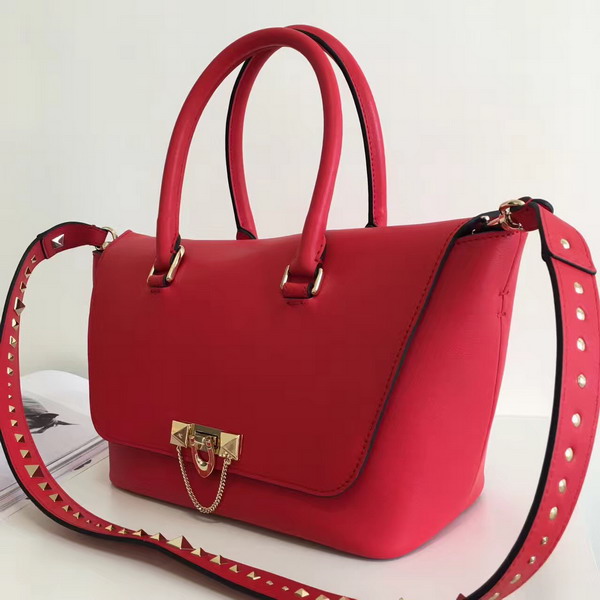 Valentino Garavani Demilune Double Handle Bag in Red Calfskin Leather For Sale