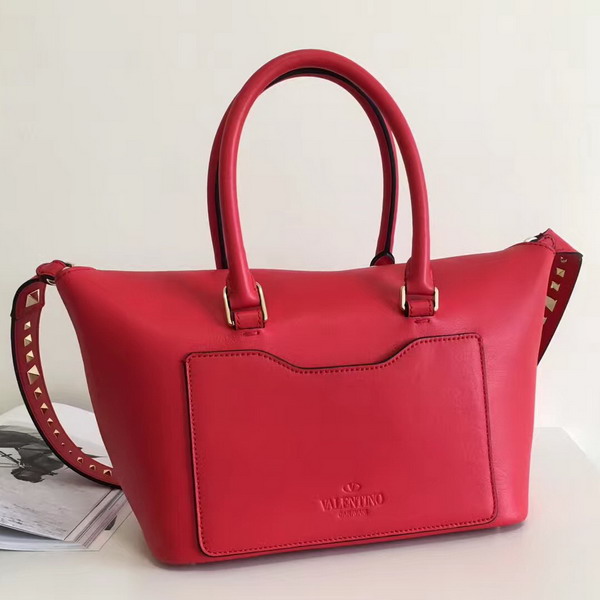 Valentino Garavani Demilune Double Handle Bag in Red Calfskin Leather For Sale