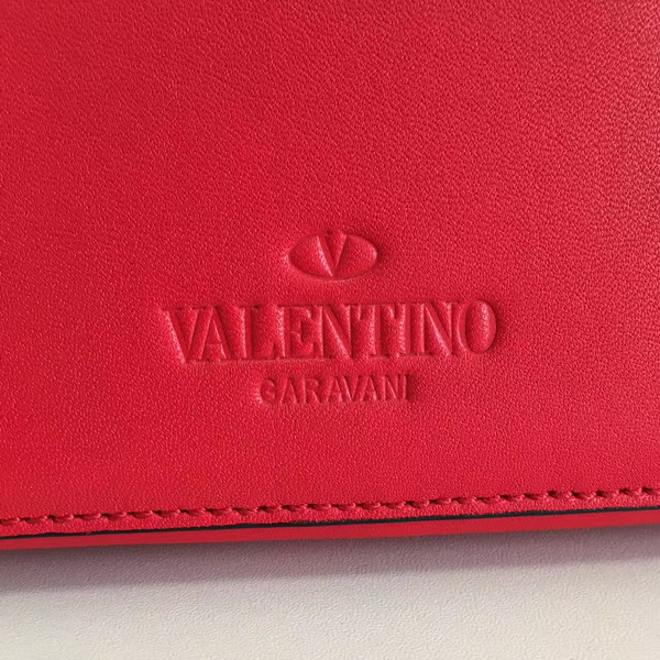 Valentino Garavani Demilune Double Handle Bag in Red Calfskin Leather For Sale