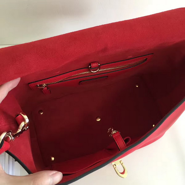 Valentino Garavani Demilune Double Handle Bag in Red Calfskin Leather For Sale