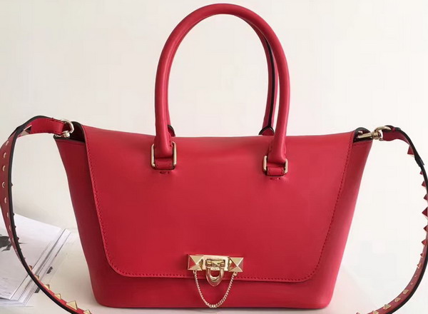 Valentino Garavani Demilune Double Handle Bag in Red Calfskin Leather For Sale