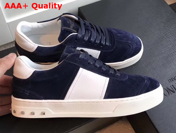 Valentino Garavani Flycrew Sneaker in Dark Blue Suede Replica