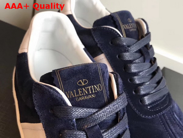 Valentino Garavani Flycrew Sneaker in Dark Blue Suede Replica