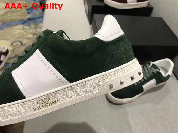 Valentino Garavani Flycrew Sneaker in Dark Green Suede Replica