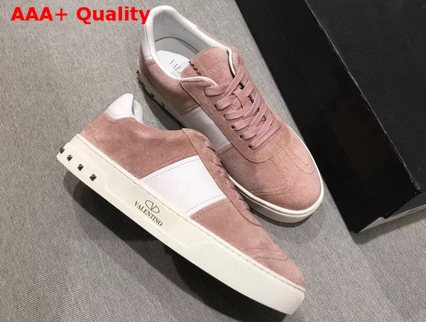 Valentino Garavani Flycrew Sneaker in Pink Suede Replica