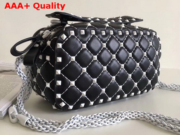 Valentino Garavani Free Rockstud Spike Camera Bag in Black Soft Lambskin Leather Replica