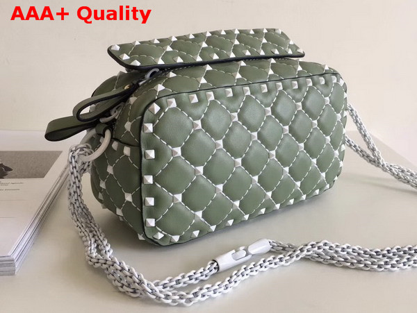 Valentino Garavani Free Rockstud Spike Camera Bag in Dark Green Soft Lambskin Leather Replica