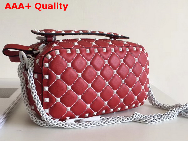 Valentino Garavani Free Rockstud Spike Camera Bag in Red Soft Lambskin Leather Replica