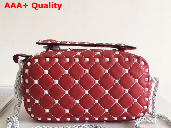 Valentino Garavani Free Rockstud Spike Camera Bag in Red Soft Lambskin Leather Replica