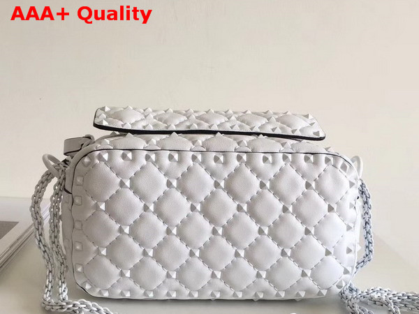 Valentino Garavani Free Rockstud Spike Camera Bag in White Soft Lambskin Leather Replica