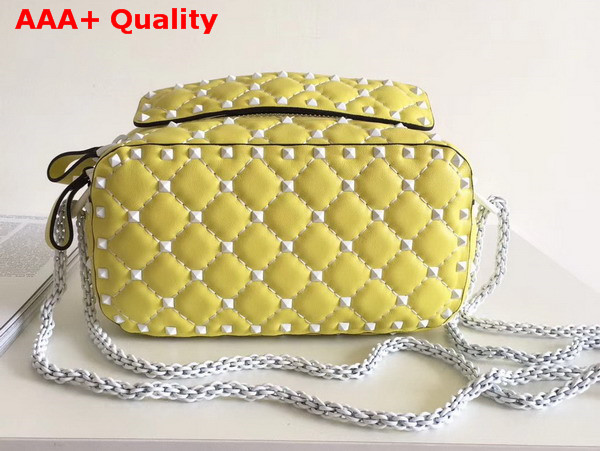 Valentino Garavani Free Rockstud Spike Camera Bag in Yellow Soft Lambskin Leather Replica