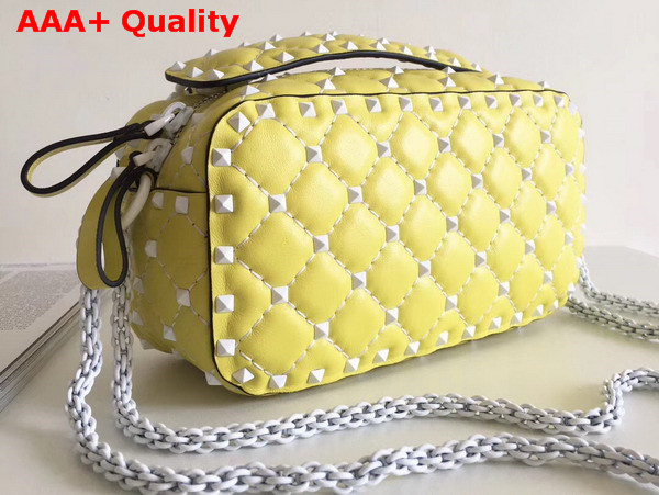 Valentino Garavani Free Rockstud Spike Camera Bag in Yellow Soft Lambskin Leather Replica