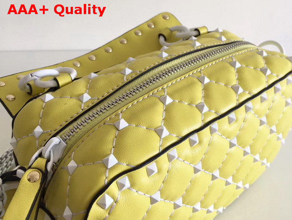 Valentino Garavani Free Rockstud Spike Camera Bag in Yellow Soft Lambskin Leather Replica