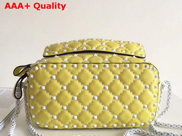 Valentino Garavani Free Rockstud Spike Camera Bag in Yellow Soft Lambskin Leather Replica