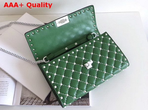 Valentino Garavani Free Rockstud Spike Chain Bag in Green Soft Lambskin Leather Replica