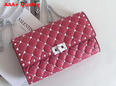 Valentino Garavani Free Rockstud Spike Chain Bag in Pink Soft Lambskin Leather Replica