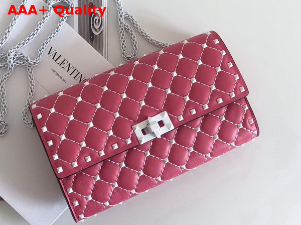 Valentino Garavani Free Rockstud Spike Chain Bag in Pink Soft Lambskin Leather Replica