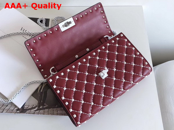 Valentino Garavani Free Rockstud Spike Chain Bag in Red Soft Lambskin Leather Replica