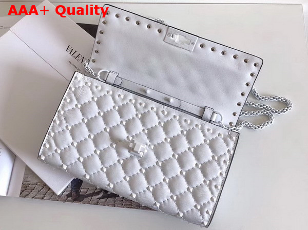 Valentino Garavani Free Rockstud Spike Chain Bag in White Soft Lambskin Leather Replica