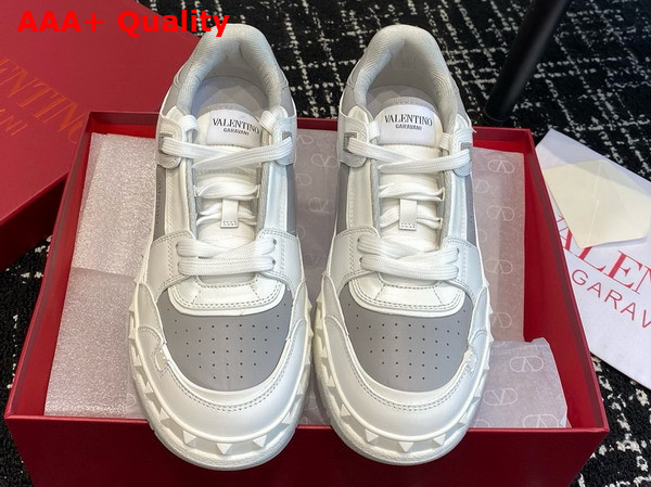 Valentino Garavani Freedots Low Top Sneaker in White and Grey Calfskin Replica