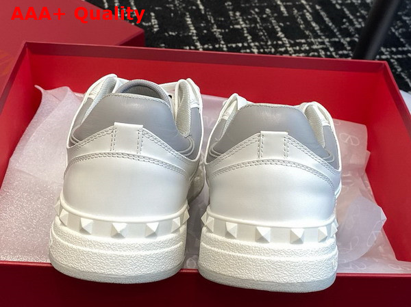 Valentino Garavani Freedots Low Top Sneaker in White and Grey Calfskin Replica