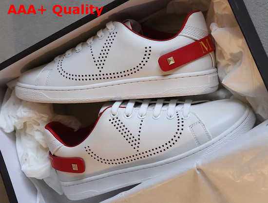 Valentino Garavani Leather Backnet Sneaker Red Calfskin Replica