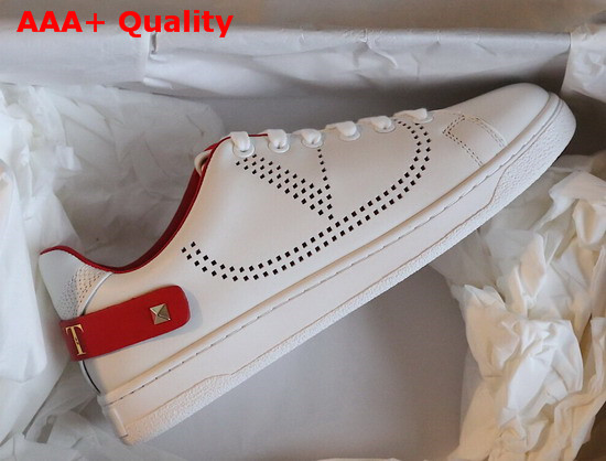 Valentino Garavani Leather Backnet Sneaker Red Calfskin Replica