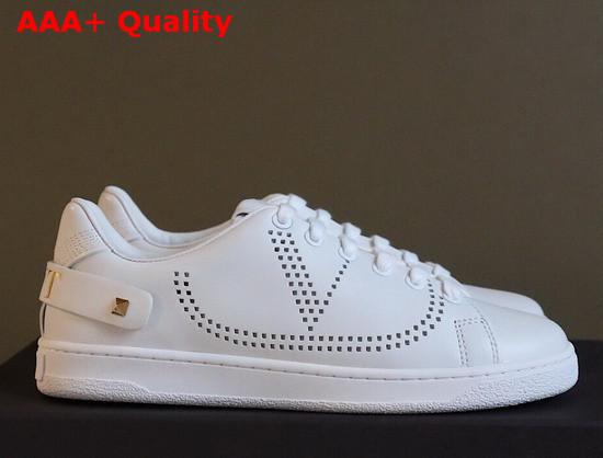 Valentino Garavani Leather Backnet Sneaker White Calfskin Replica