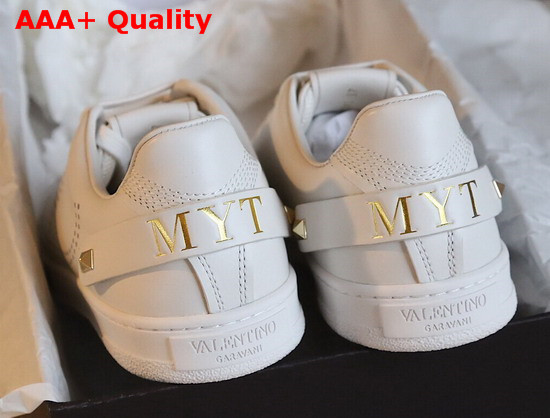 Valentino Garavani Leather Backnet Sneaker White Calfskin Replica